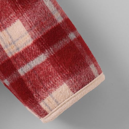 Hopscotch Girls Red Full Sleeves Checkered Hooded Long Coat For Age (18-24 Months)