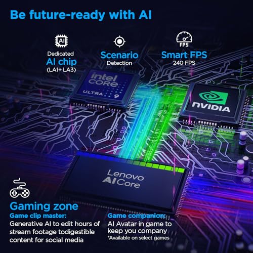 Lenovo Legion Pro 7 Intel Core Ultra 9 290HX | NVIDIA RTX 5080 16GB (32GB RAM/1TB SSD/WQXGA OLED/240Hz/16(40.6cm)/Windows 11/Office 2024/Black/2.57Kg), 83F500Q5IN AI Gaming Laptop