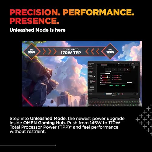 HP Omen 16, Intel Core Ultra 7 255H, 8GB RTX 5050, 24GB DDR5(Upgradeable) 1TB SSD, 2K IPS 165Hz 400 nits, 3ms RT, 16''/40.6cm, Win11, Office24, Black, 2.4kg, am0240tx, Xbox Gamepas* RGB Gaming Laptop