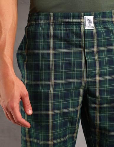 U.S. POLO ASSN.. Mens SS004 Solid Cotton Sleep Sets(SS004-PL_Olive/ Green_M)