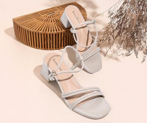 LOUIS STITCH Women’s Beige Block Heel Sandals | Comfortable Sandal for Ladies | LSOF-LDBH-SCBG | UK-5