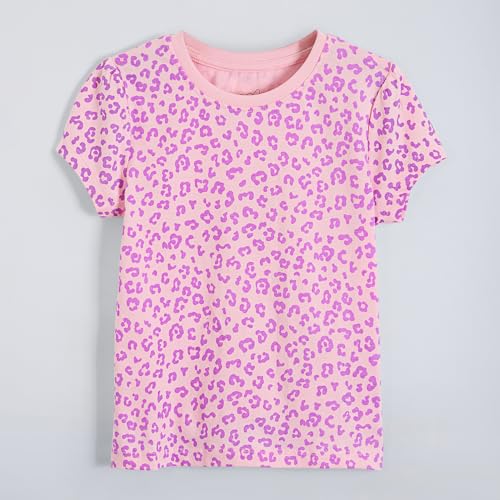 Hopscotch Girls Short Sleeves Multi 5-Pack Text Cotton T-Shirts for Ages (3-4 Years)