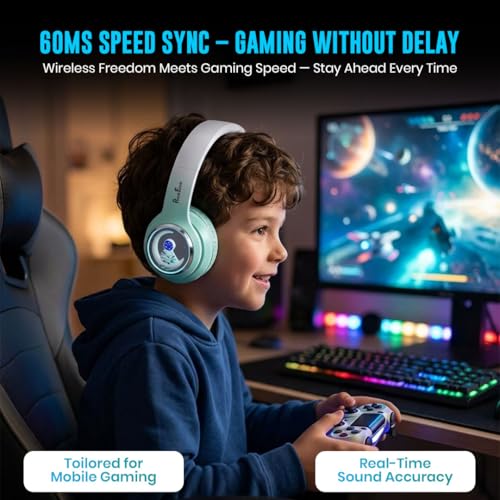 PunnkFunnk Kids Watch + Headphone Combo, GPS, SOS, Camera, Touch Display, Wireless Headphones with Bluetooth 5.3, HD Sound, Built-in Mic, Comfortable Over-Ear Design