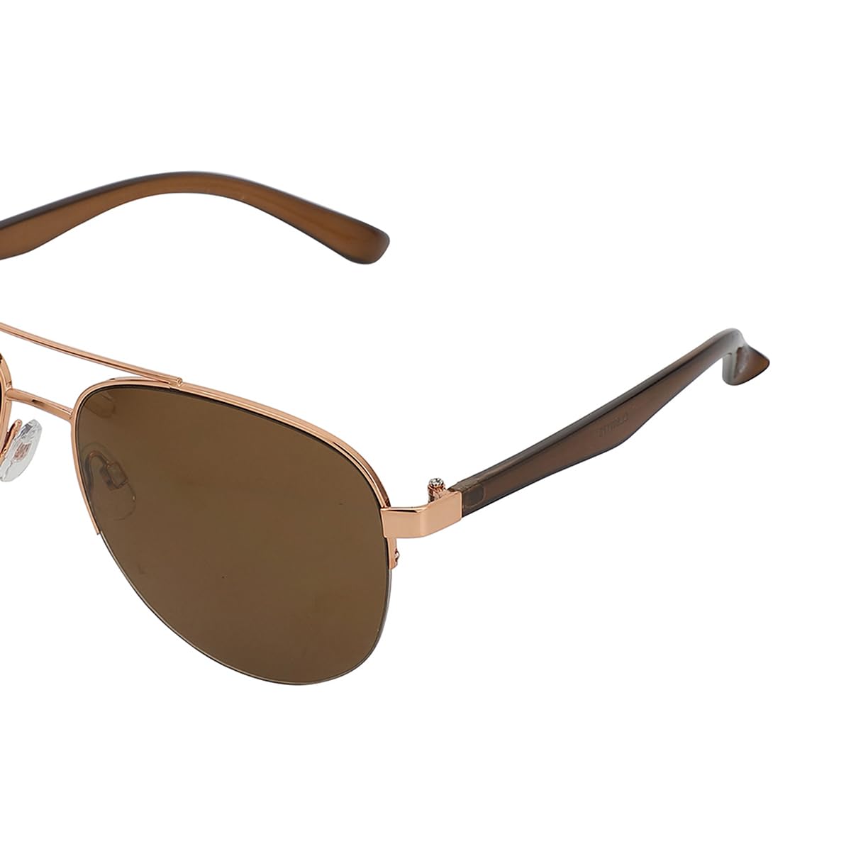 Carlton London Rose Gold & Brown Toned UV Protected Aviator Sunglasses For Women