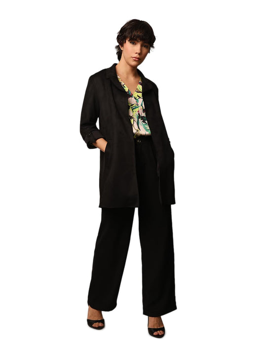 ONLY Women's Regular Fit Black Coat