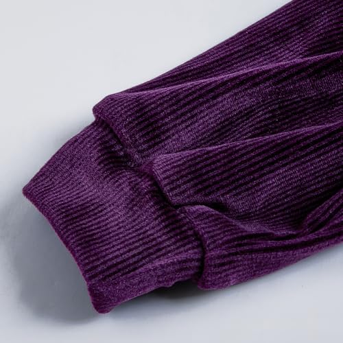 Hopscotch Girls Full Sleeves Purple 2-Pc Textured Pants Set For Age (6-7 Years)