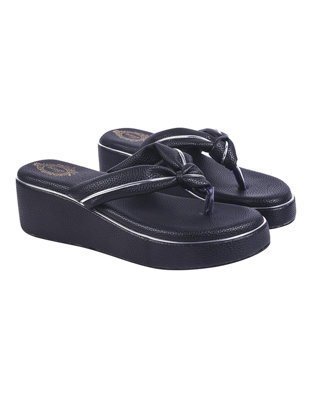Shoetopia Black Wedges Sandal for Women & Girls Criss-Cross Strap Design Stylish Comfortable, Durable Heels – Perfect for Casual & Party EU39