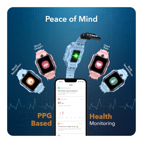 imoo Original Kids Watch Phone Z7 [4G Cellular + GPS + Health], 4G Smartwatch, HD Video & Voice Call, GPS Enabled with 14 Days Historical Track, Kids Emotion Detector, HeartRate, Body Temp., SPO2