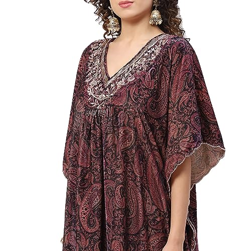 BIBA WOMEN PRINTED STRAIGHT SALWAR KURTA DUPATTA(SKDKAFTAN8311_PURPLE_38)