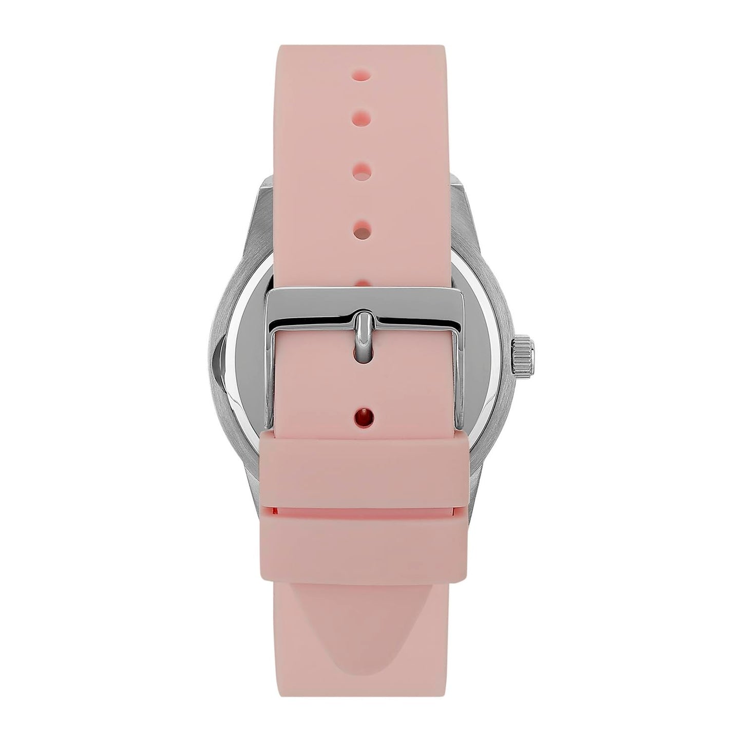 GUESS Silicone Analog Silver Dial Women's Watch-U1399L1M, Band_Pink