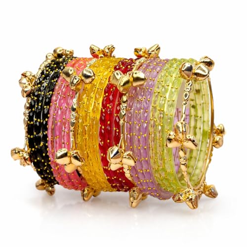 JIVANA AYURVEDIC Nayabb Trending Kashmiri Ghungroo Bangles Set (2-6, 2.8, Inches)