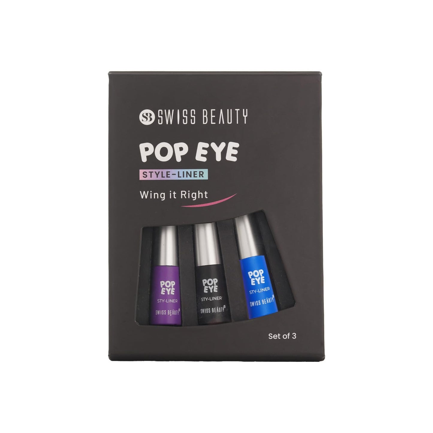 SWISS BEAUTY Pencil Pop Eye Sheer Finish Style-Liner Pack of 3 (Multicolor)