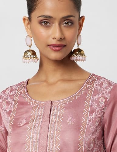 BIBA Women Printed Straight Kurta Mix and Match(Festive COLLECTION20341_Dusty PNK_36) Dusty Pink