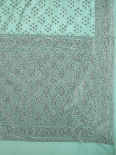 Kalyan Silks Black & Silver Buttas Sea Blue Saree