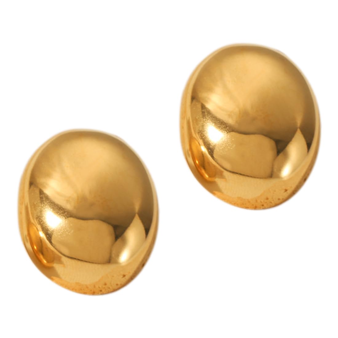 Aaishwarya 18K Gold Plated Dome Shaped Studs | Earrings for Women and Girls | Bold Statement Jewelry | Waterproof & Anti-Tarnish Jewels | Stainless Steel Earring | Party Accessory | Jewelry Gift