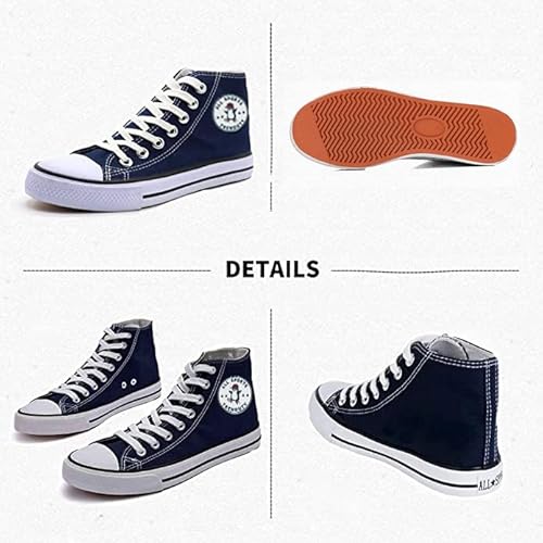 TrenDuty Long High Top Canvas Men Sneakers (Blue, Numeric_8)