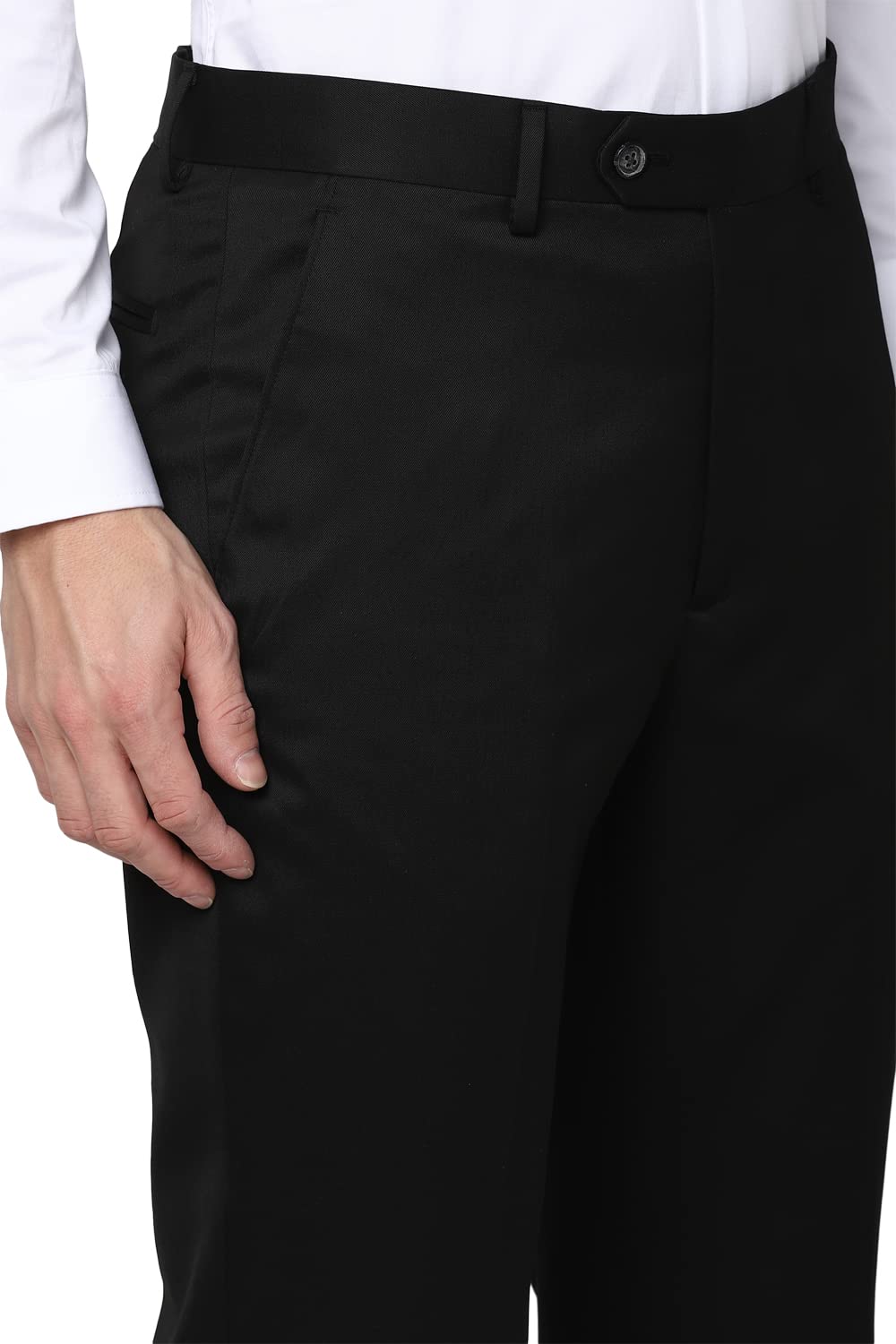 Peter England Men's Polyester Blend Regular Business Suit Pants Set (PESUOTLBO00861_Navy Blue_40)