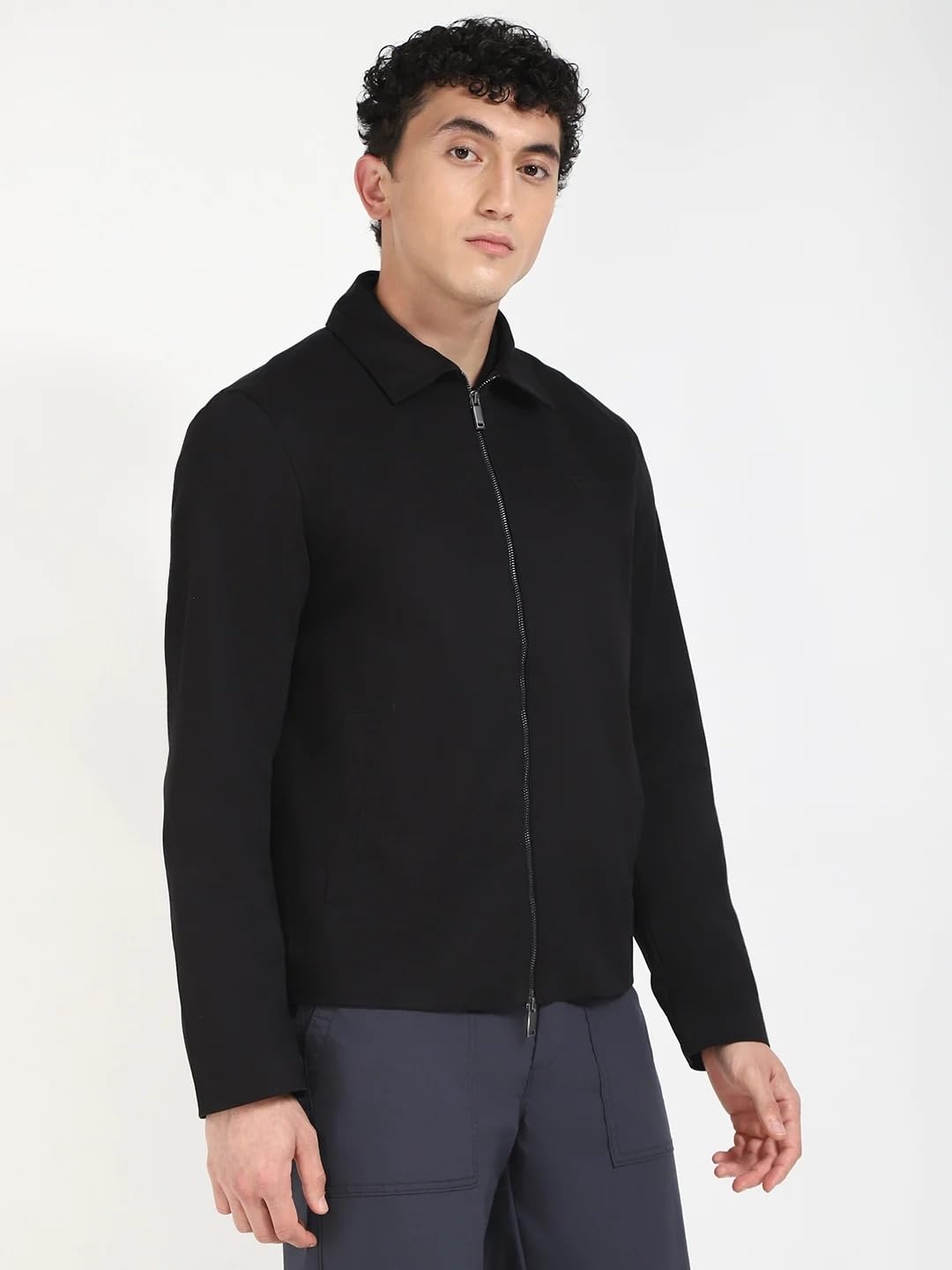 Solid Regular Fit Cotton Jacket