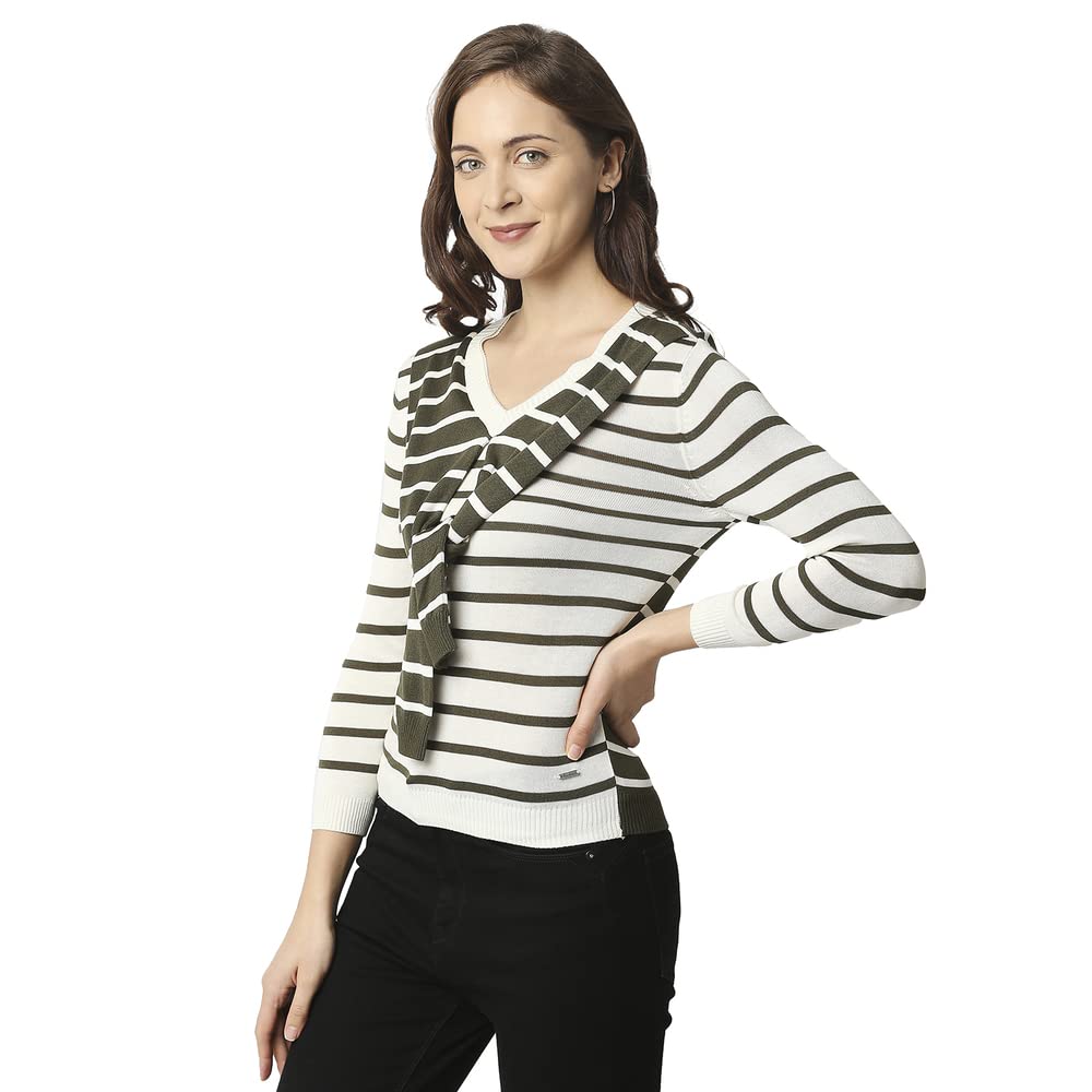 Pepe Jeans Women's Regular Fit Striped T-Shirts