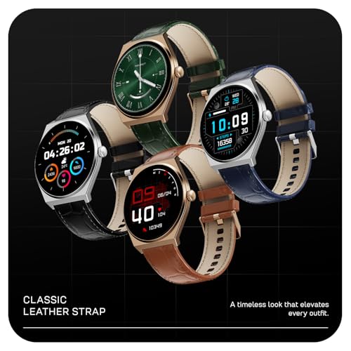 Fire-Boltt Phoenix Nova Smartwatch 1.43” Slim Super AMOLED Display, 466x466 Pixel Always-On Display, Bluetooth Calling, Health Tracker for Men & Women Imperial Gold