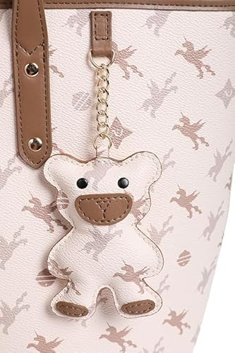 NOJTI Women’s Handbag Tote Bag Premium PU Leather Shoulder Bag with Top Handle & Detachable Strap – Stylish Large Capacity Purse for Office, Casual & Party Use (T520-Milk White)
