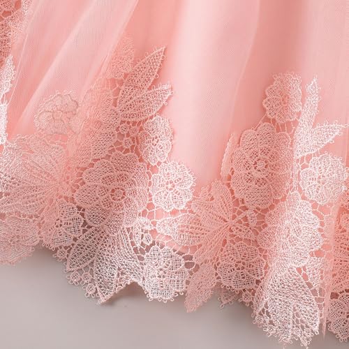 Hopscotch Girls Pink Sleeveless Floral Applique Beaded Gown for Age (5-6 Years)