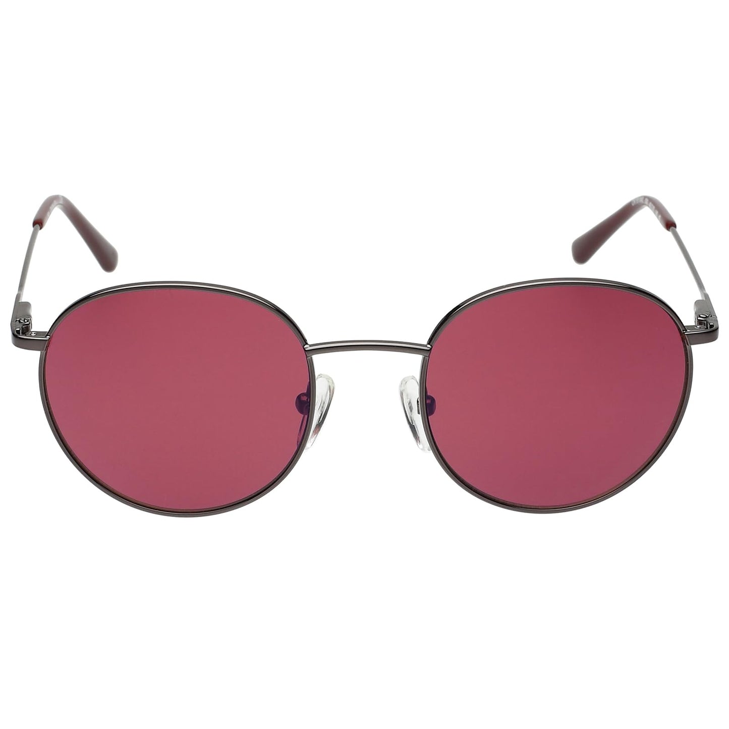 Calvin Klein|Grey Full Frame Round Sunglasses|100% UV Protected (Uv 400) Red Lens|Men's & Women's|Small|Ck 18104 009 49 S