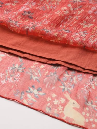 Label RITU KUMAR Off Shoulder Printed Long Dress Orange