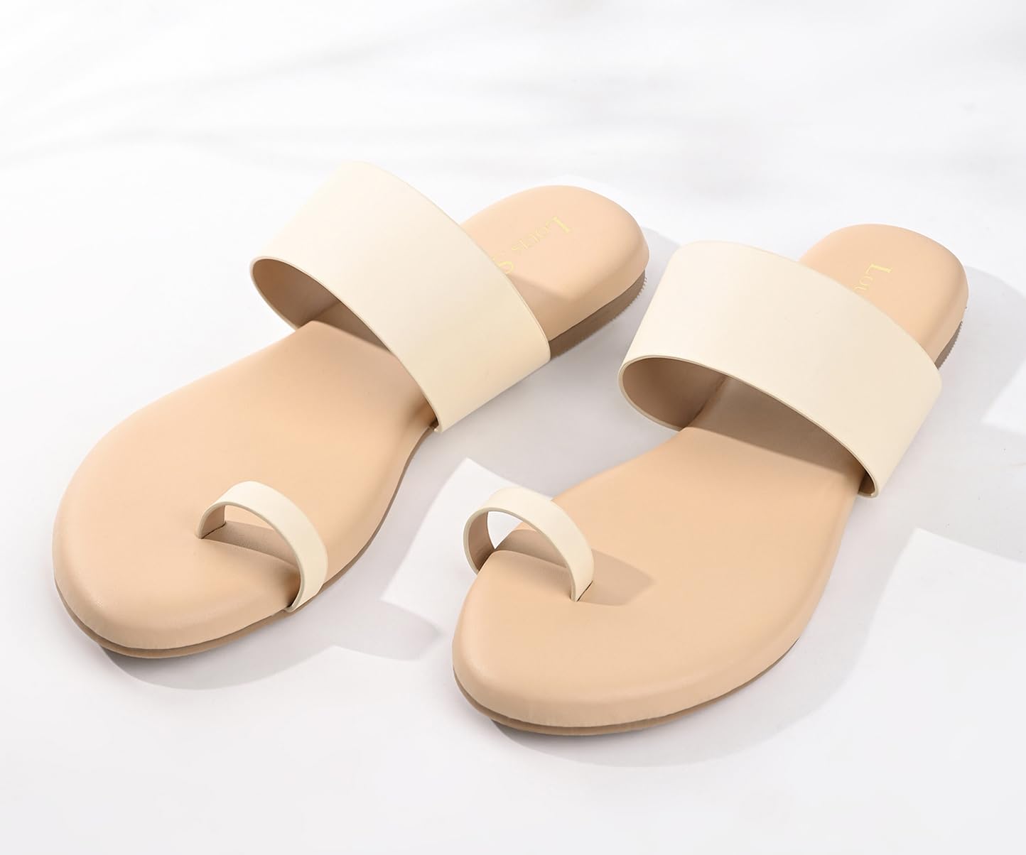 LOUIS STITCH Women’s Slip-On One Toe Flat Sandals | Comfortable Flats | LSOF-FI03-TI |