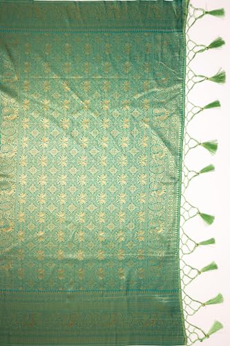 MIMOSA Women's Woven Design Kanjivaram Style Art Silk Saree With Blouse Piece : Sa00001783Gdfree,Gold