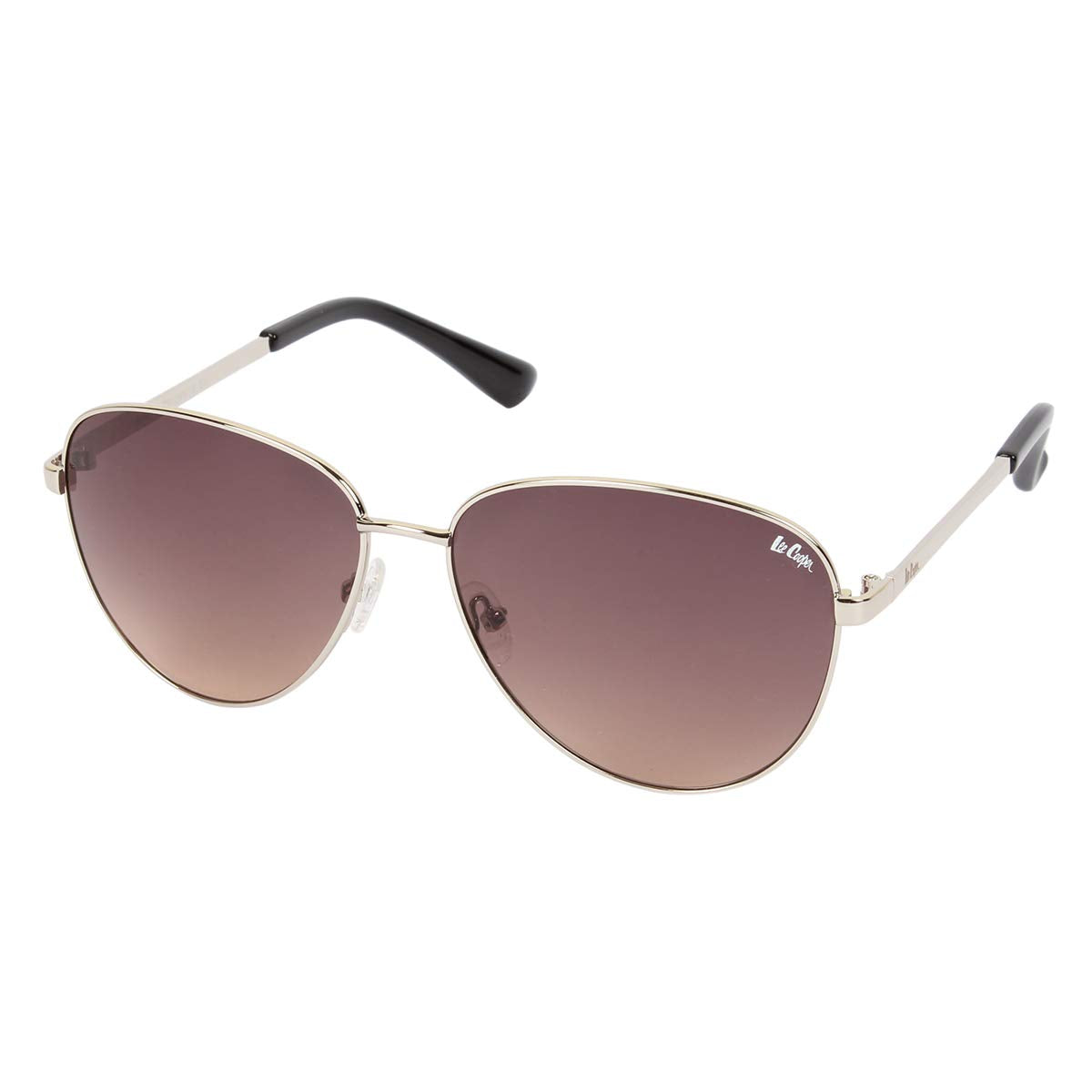Lee Cooper Women's UV Protected Aviator Full Rim Sunglasses (Silver) (Lens Color - Pink) (Lens Size - 60*14*139 MM) (Pack Of 1) (LC9159NTB SIL)
