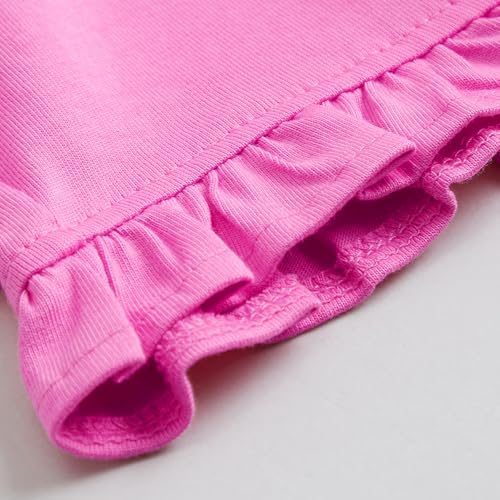 Hopscotch Girls Pink Short Sleeves 2-Pc Unicorn Cotton Short Set For Ages(3-6 Months)