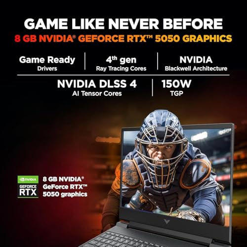 HP Victus, Intel Core 7 240H, 8GB RTX 5050, 24GB DDR5(Upgradeable) 1TB SSD, FHD, 144Hz, 300 nits, IPS, 15.6''/39.6cm, Win11, M365* Office24, Mica Silver, 2.29kg, fa2409TX, RGB Backlit, Gaming Laptop