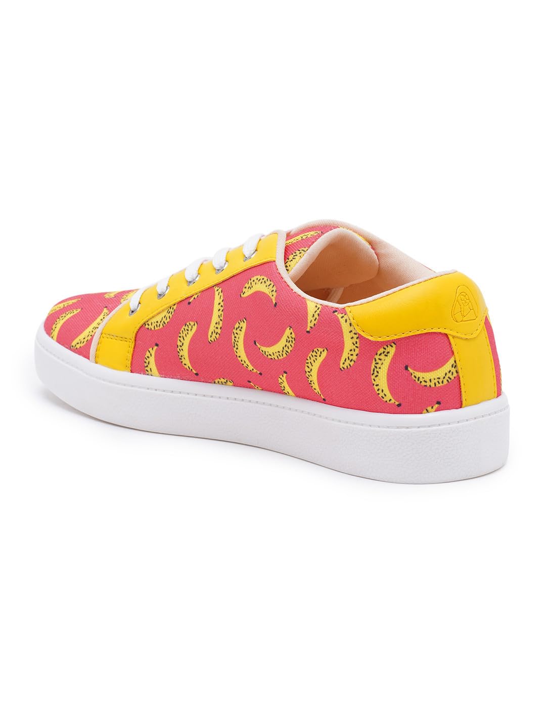 THE QUIRKY NAARI Peel Appeal Sneakers with Vibrant Banana Print | Orange