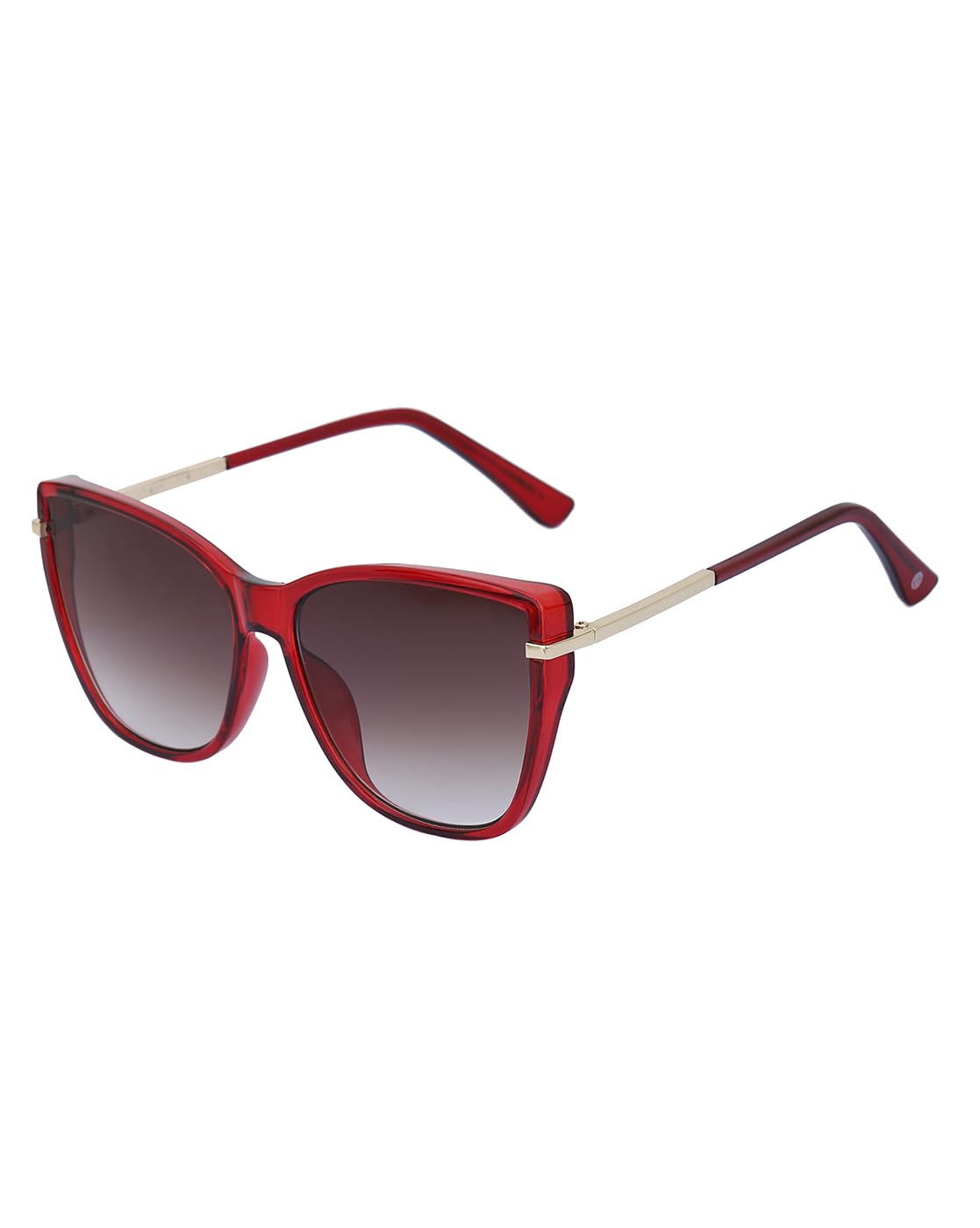 Red and Gold Toned UV Protected Lens Cat Eye Sunglass for women