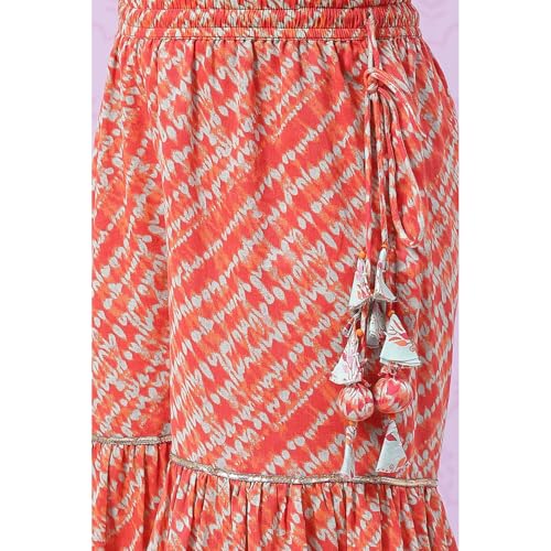 Biba Girls Girl's Cotton Kurta Set with Dupat (KW4670AW22AQUCRL_Blue