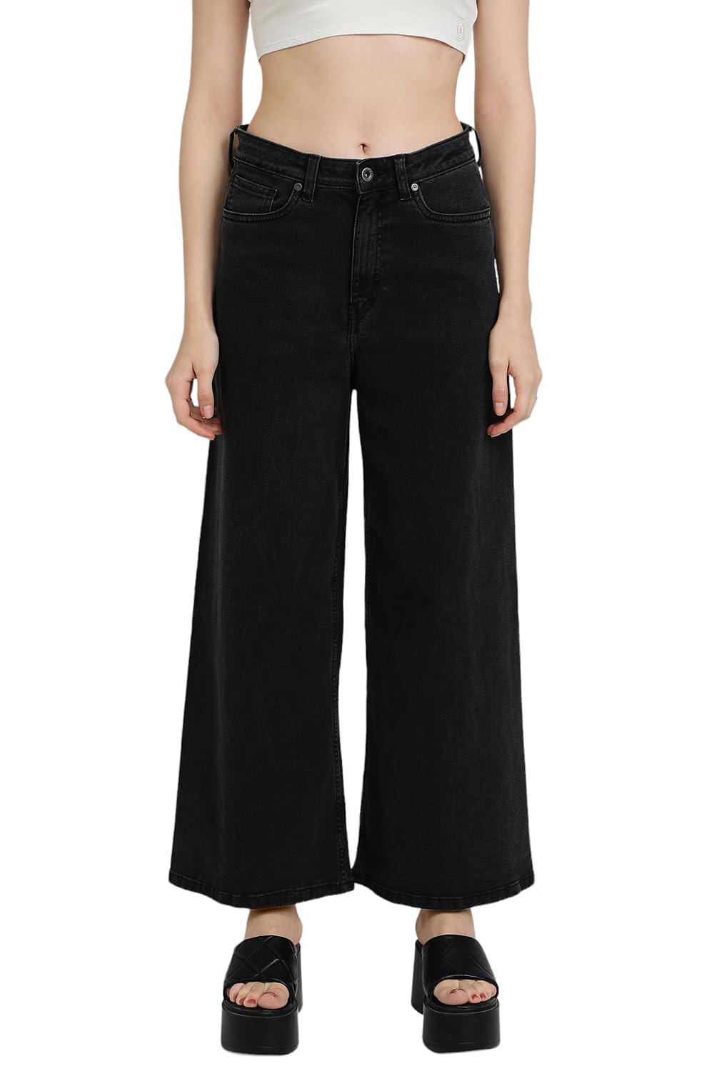 FOREVER 21 Women's Regular Jeans (FWS24JDNE0043_Grey