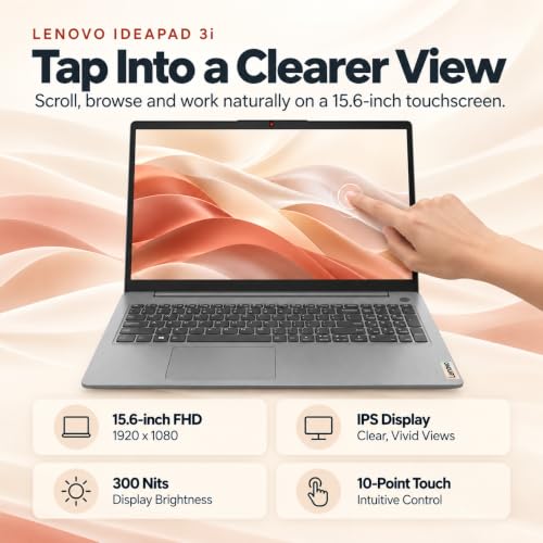 Lenovo IdeaPad 3i 15.6" FHD IPS Touchscreen Laptop, Intel Core i5-1135G7, 20GB RAM, 512GB PCIe NVMe SSD, Backlit Keyboard, Fingerprint Reader, Bluetooth, Wi-Fi, HDMI, Windows 11, Arctic Grey