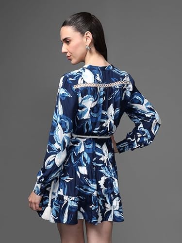 Kazo Casa Mini Dress with Belt (Blue_M)