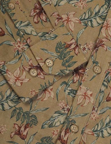 Arrow Sports Men's Floral Slim Fit Shirt (ASAJSH1680_Medium Brown