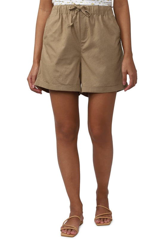 Van Heusen Women Women's Bermuda Shorts (VWSRURGFG04468_Khaki_28)