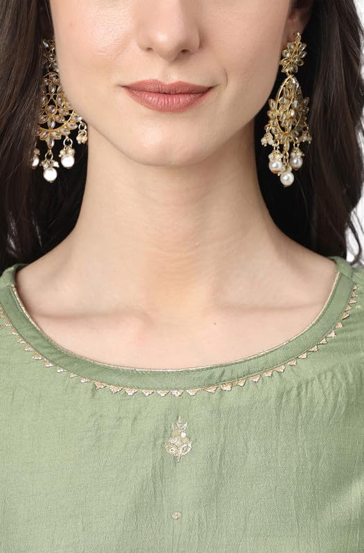 Janasya Women's Green Chinon Solid Kurta with Pant and Dupatta (SET567-KR-NP-J-S)