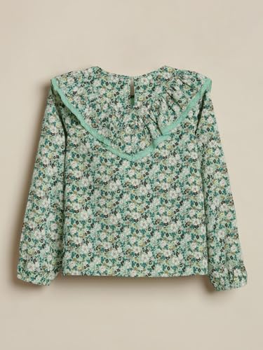 Girls Green Print Casual Top