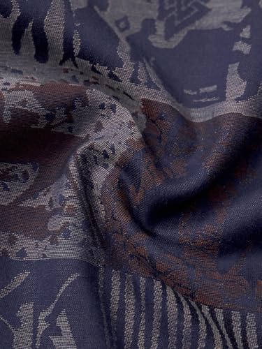 The Souled Store Nomad: Viking Men and Boys Long Sleeve Spread Collar Dark Blue Abstract Print Casual Trendy Holiday Ready Easy to Style Cotton Relaxed Shirt