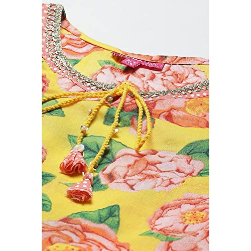 BIBA GIRL PRINTED NARROW KID(KW4988_YELLOW_11)