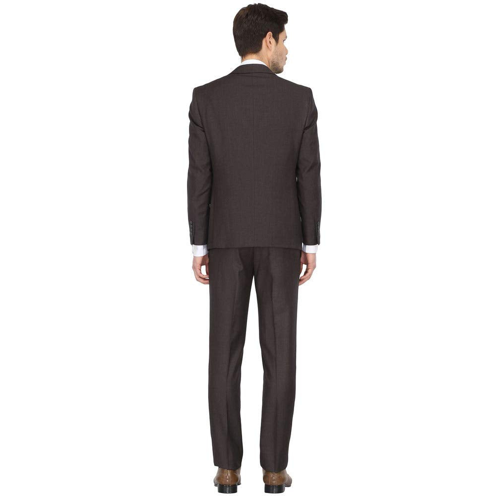 Van Heusen Men's Notch Lapel Slim fit Suit Jacket (VHSU1M76916_Brown_38)