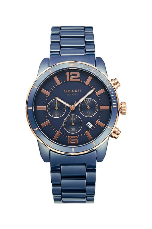 Obaku Analog Blue Dial Men's Watch-V278GCSLCL