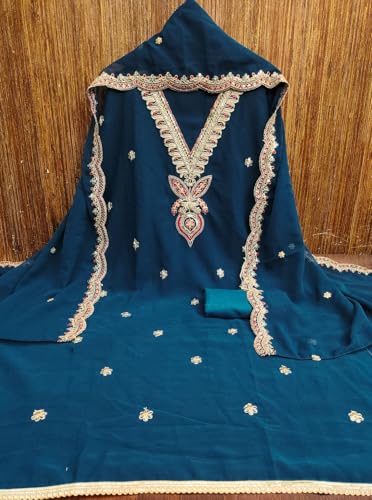 Leeli Peeri Designer Women's Soft Silk With Embroidery Work Unstitched Dress Material