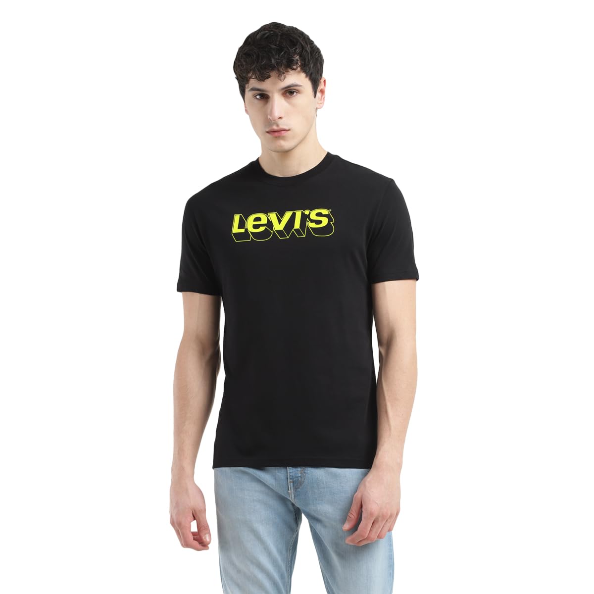 Levi's Men's Crew Neck Regular Fit Brand Logo T-Shirts Black Beauty