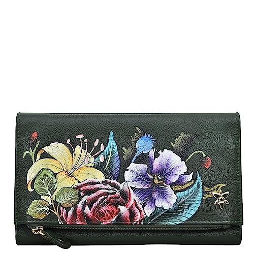 Anuschka Women’s Hand-Painted Genuine Leather Three Fold Clutch - Vintage Floral